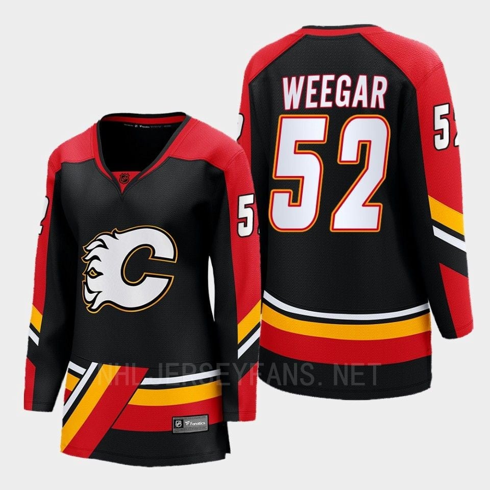 Calgary Flames 52 MacKenzie Weegar Reverse Retro Black Equipment, Women NHL Jersey Women's