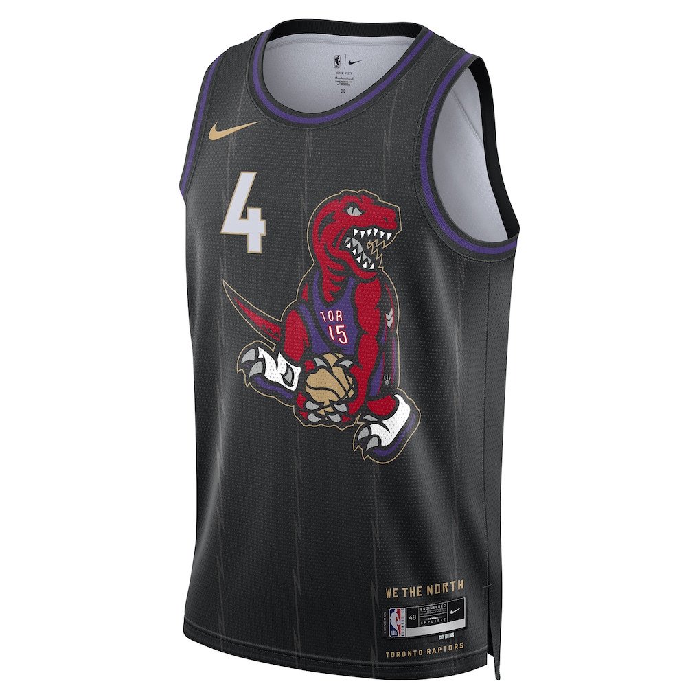 Scottie Barnes 4 Toronto Raptors Unisex 2024/25 Swingman Player City Edition Black NBA Jersey Unisex