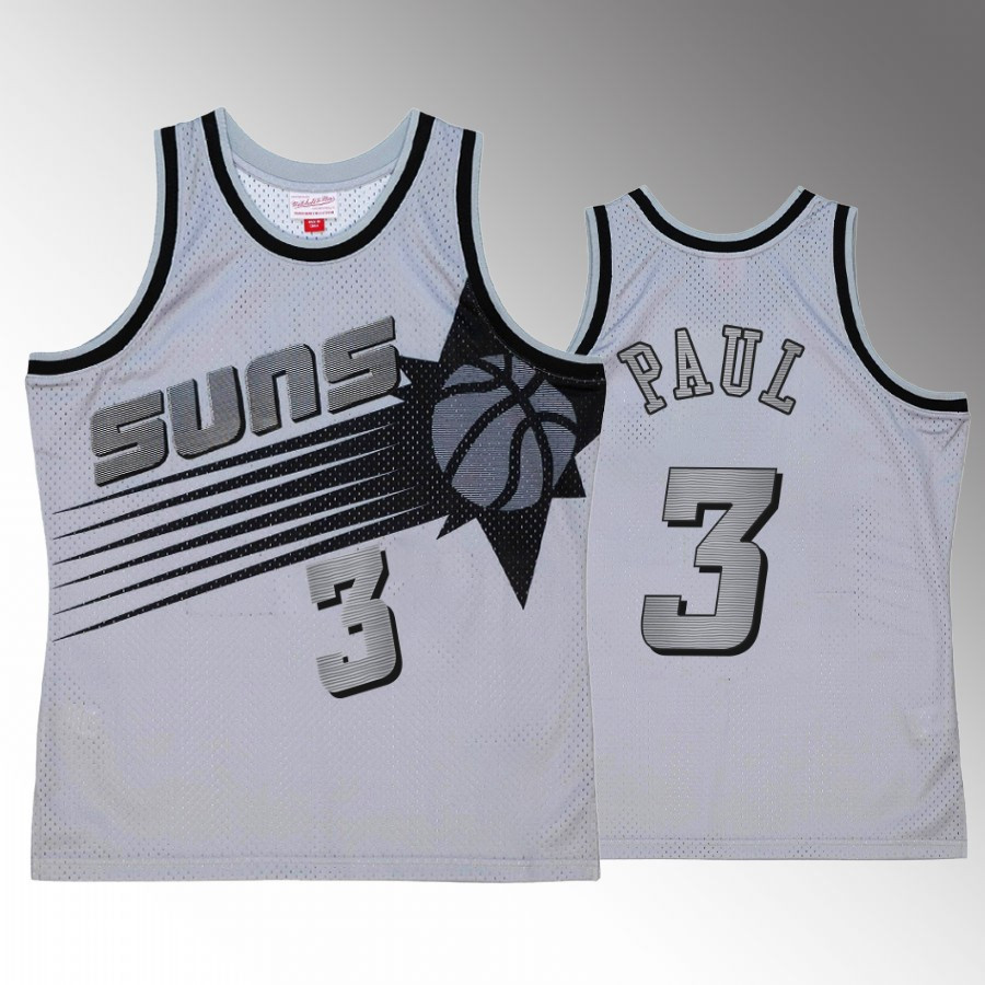 Chris Paul 3 Space Knit Phoenix Suns Grey Hardwood Classics Shirt NBA Jersey Men's