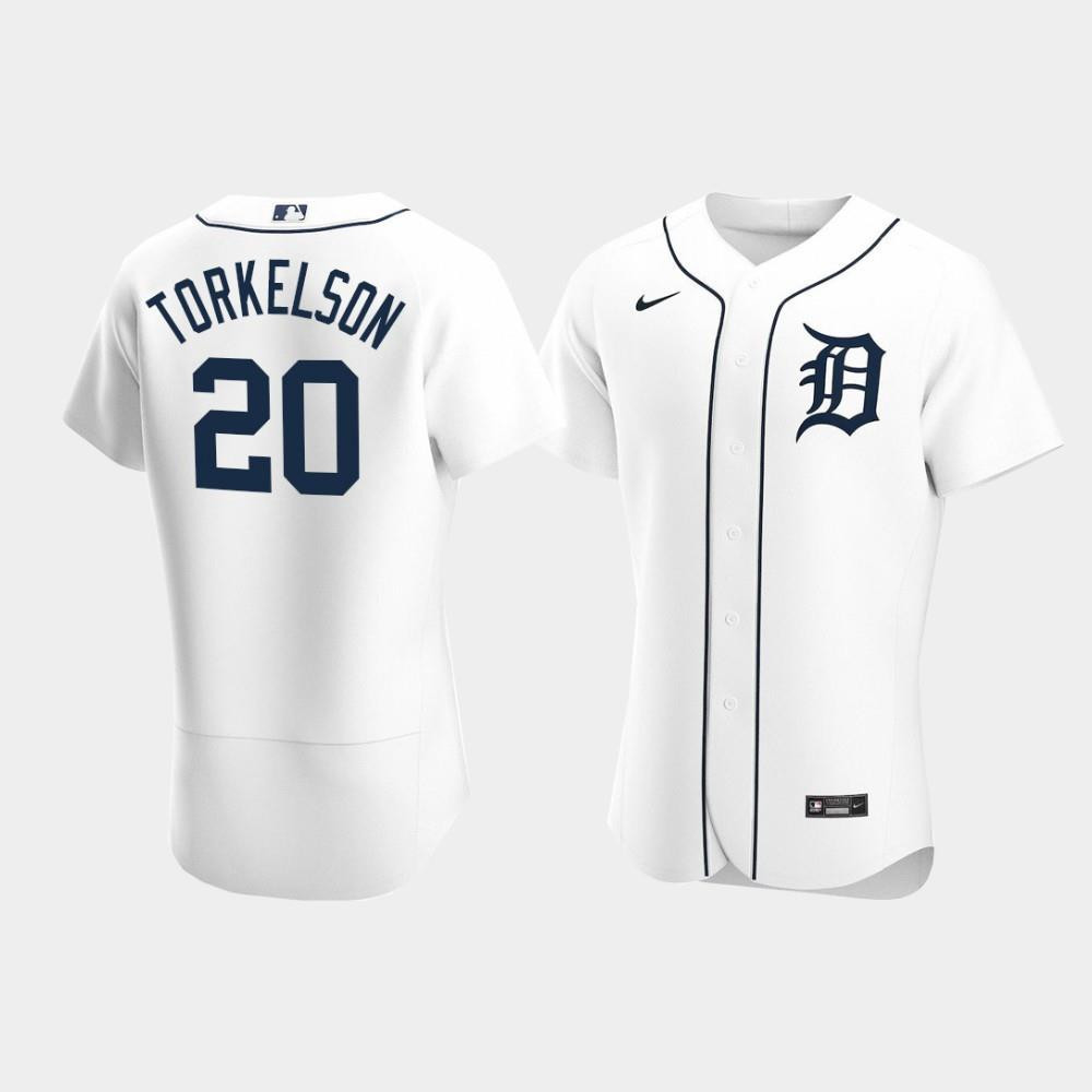Detroit Tigers 20 Spencer Torkelson White Home MLB Jersey Men's