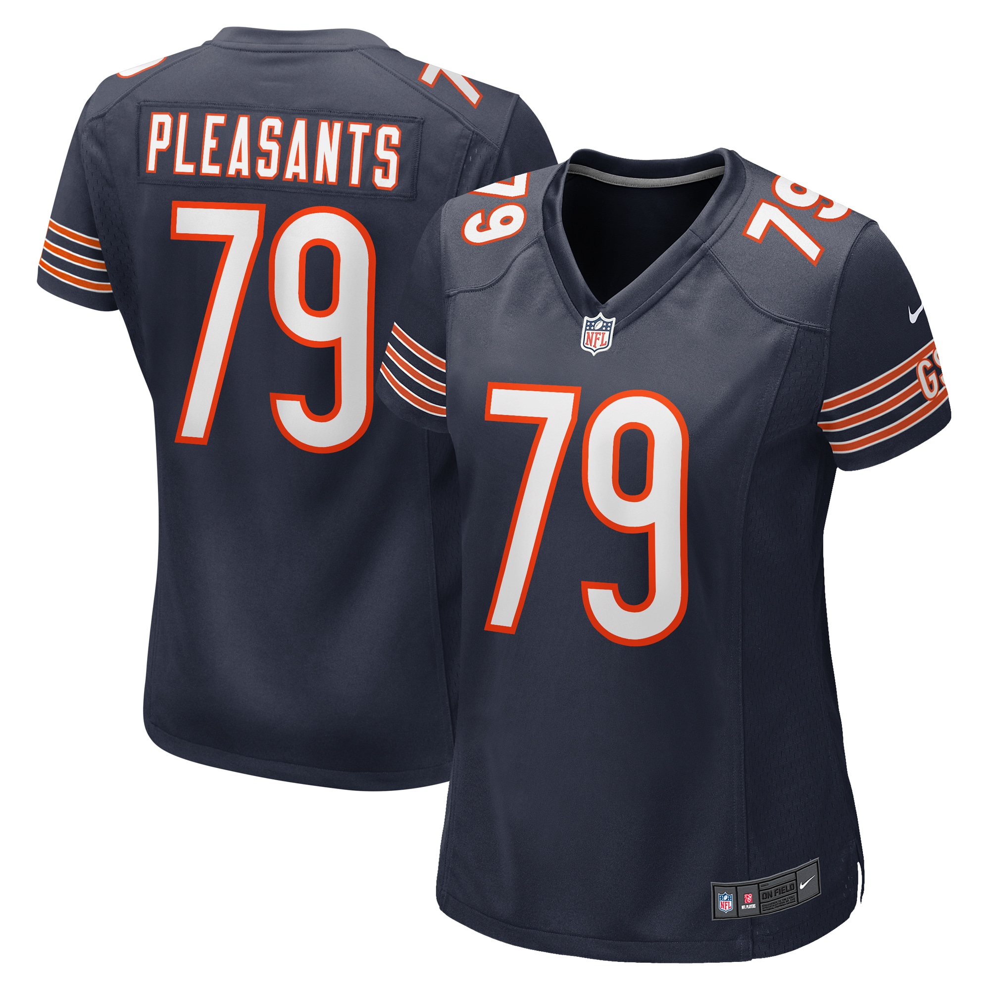 Chicago Bears Austen Pleasants Navy Game NFL Jersey Women's