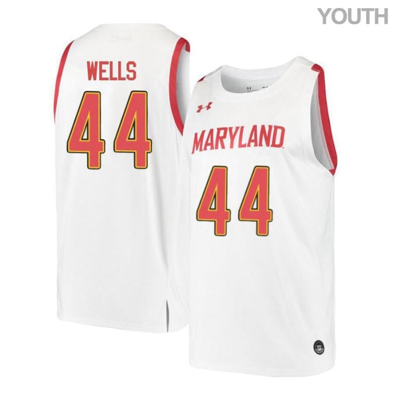 Under Armour 44 Dez Well White Retro Maryland Terrapins NCAA Jersey Youth