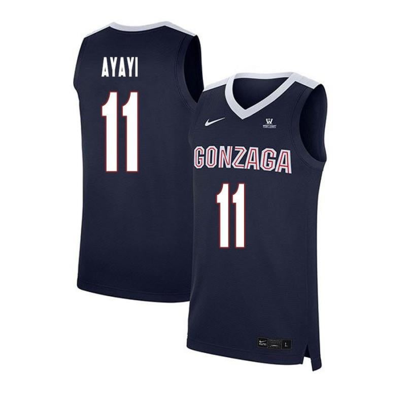 11 Joel Ayayi Navy Elite Gonzaga Bulldogs NCAA Jersey Men's