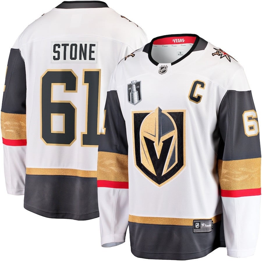 Mark Stone 61 Vegas Golden Knights 2023 Stanley Cup Final Away Breakaway Player White NHL Jersey Men's