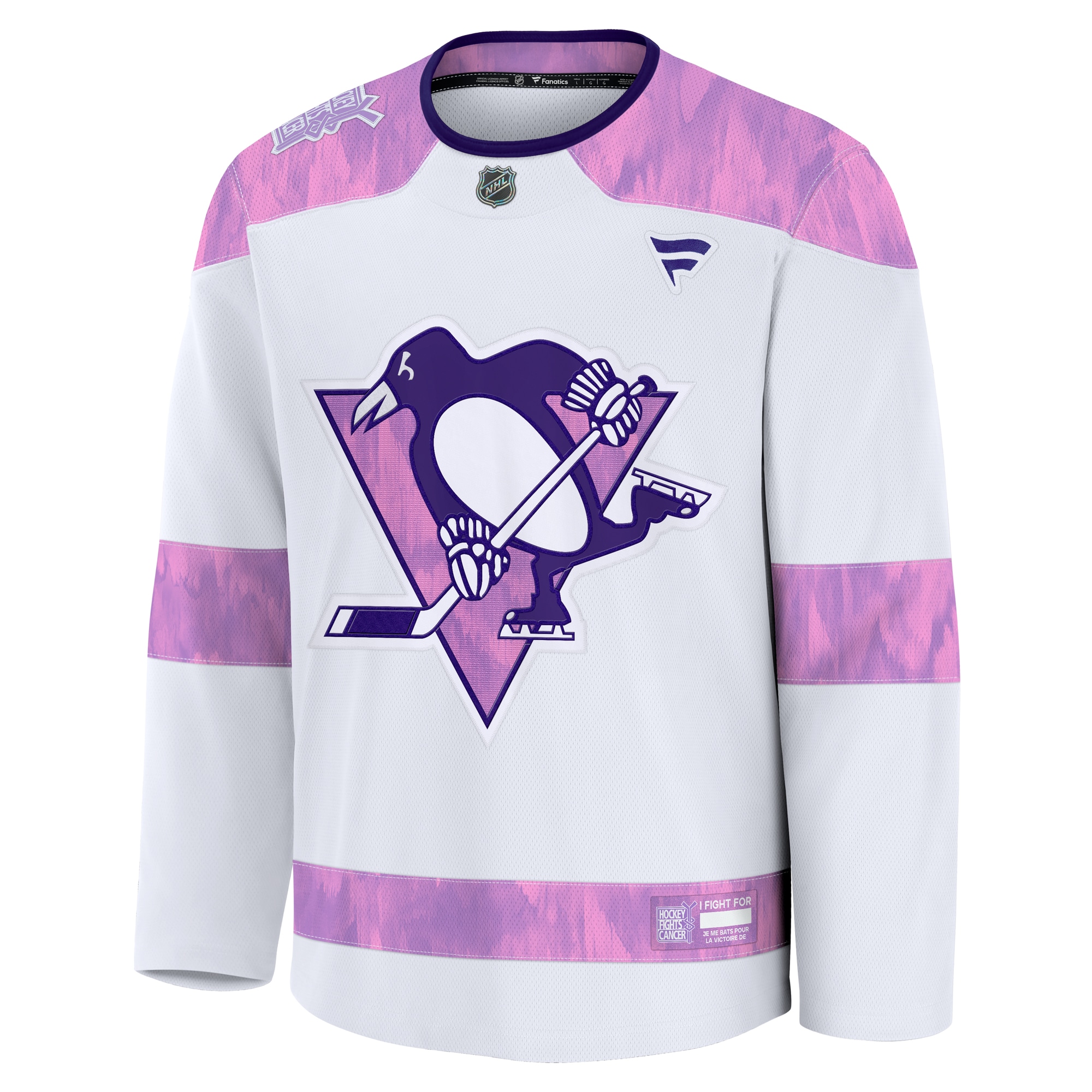 Pittsburgh Penguins White 2024 Fights Cancer Practice NHL Jersey Men's