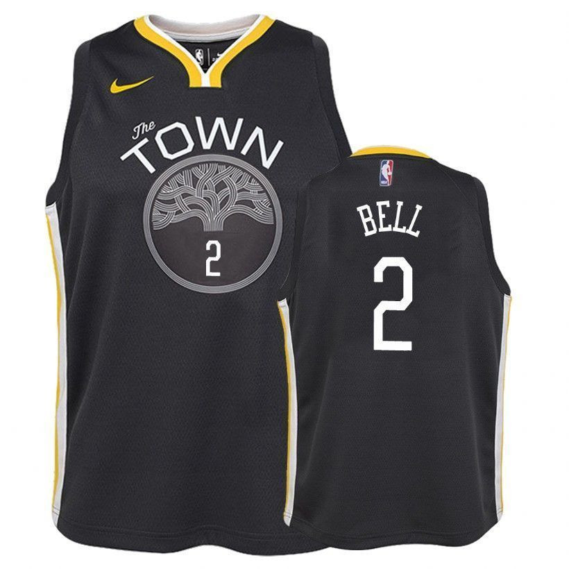 Golden State Warriors Jordan Bell 2 Statet Edition Gray NBA Jersey Youth