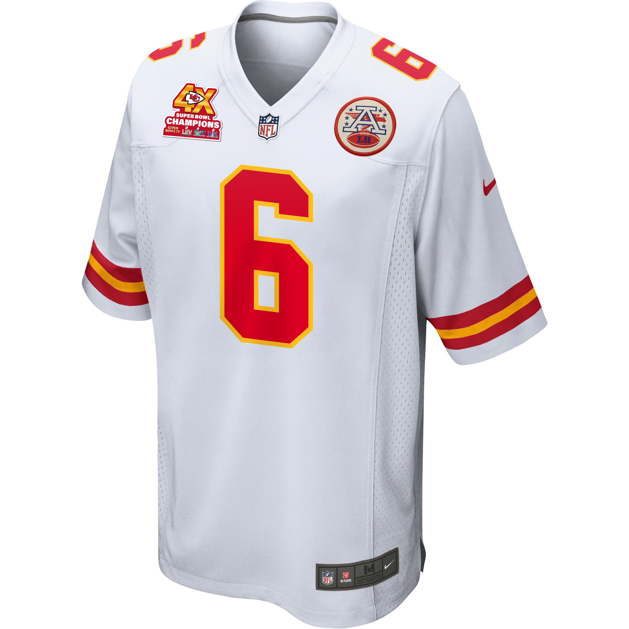 Bryan Cook 6 Kansas City Chiefs Super Bowl LVIII Champions 4X Game White NFL Jersey Men's