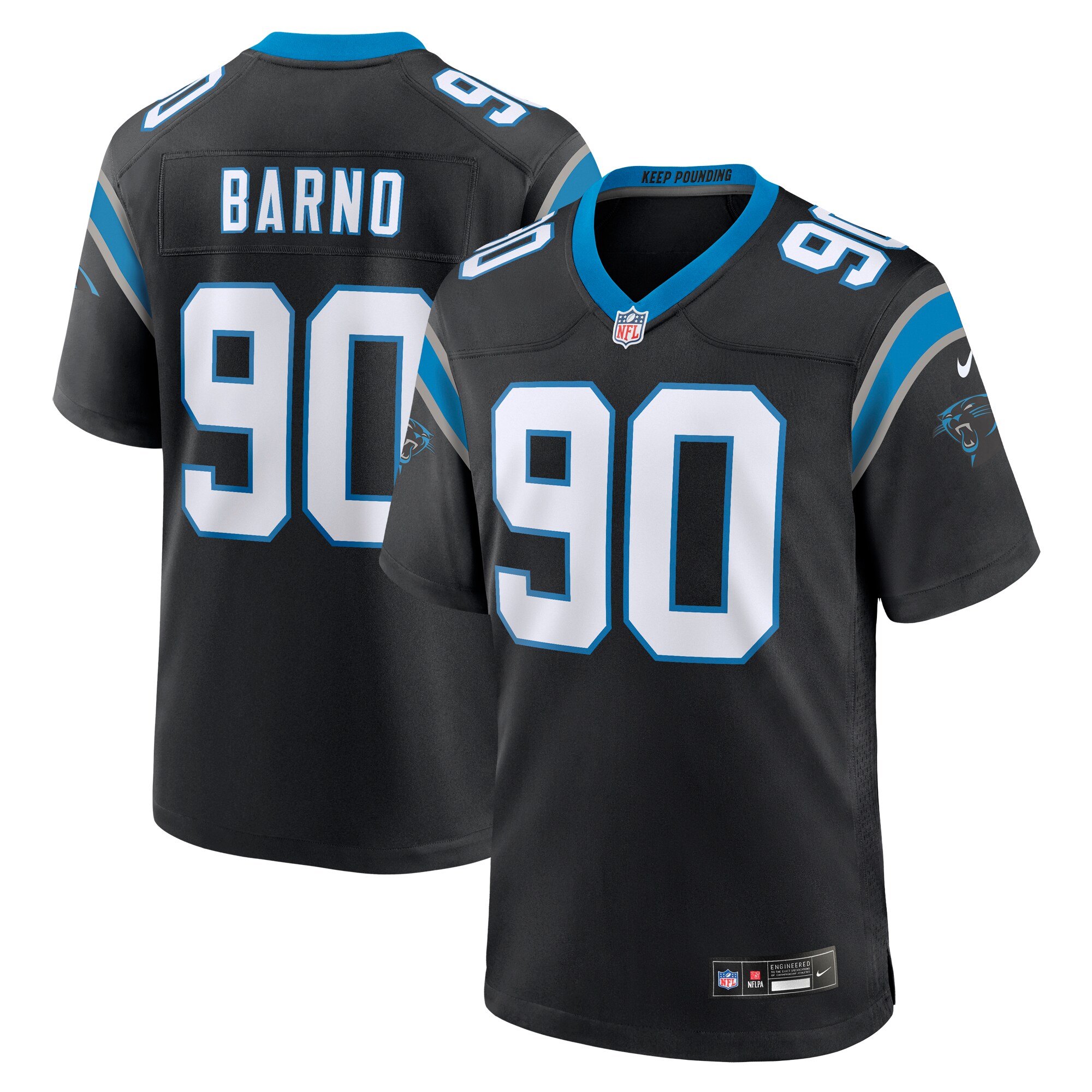 Carolina Panthers Amare Barno Black Team Game NFL Jersey Men's