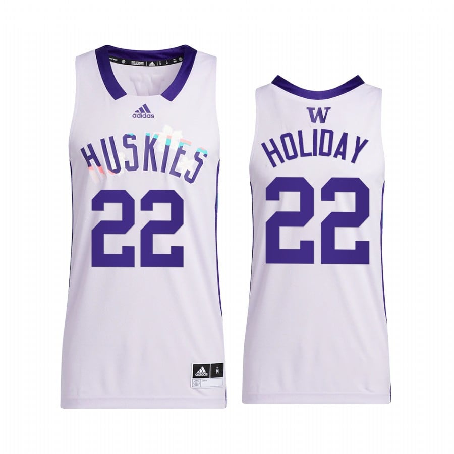 Washington Huskies Justin Holiday 22 Honoring Black Excellenc White Uniform NCAA Jersey Men's