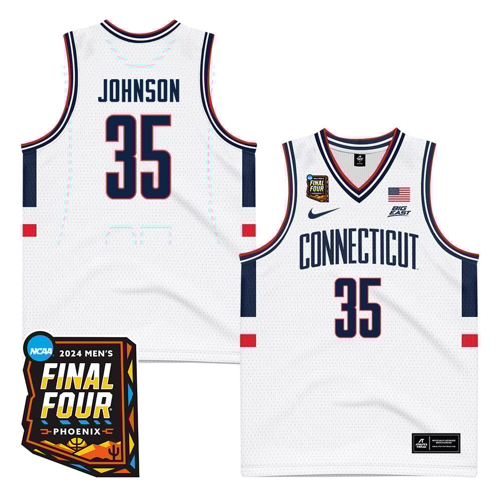 Samson Johnson 35 UConn Huskies 2024 Final Four Patch Unisex NCAA Jersey Unisex