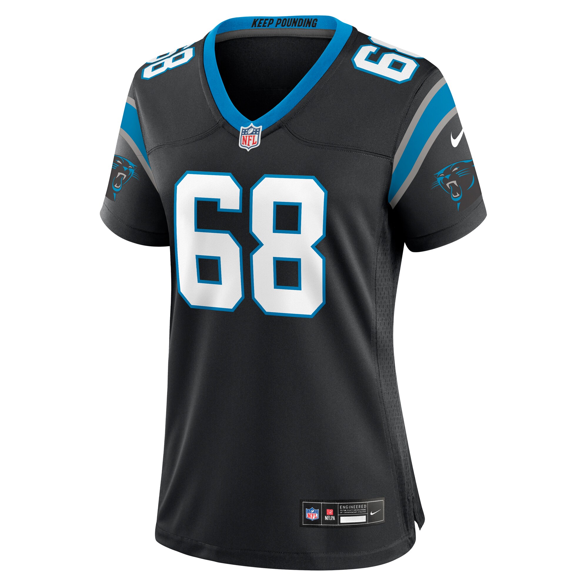 Carolina Panthers Damien Lewis Black Game NFL Jersey Women's