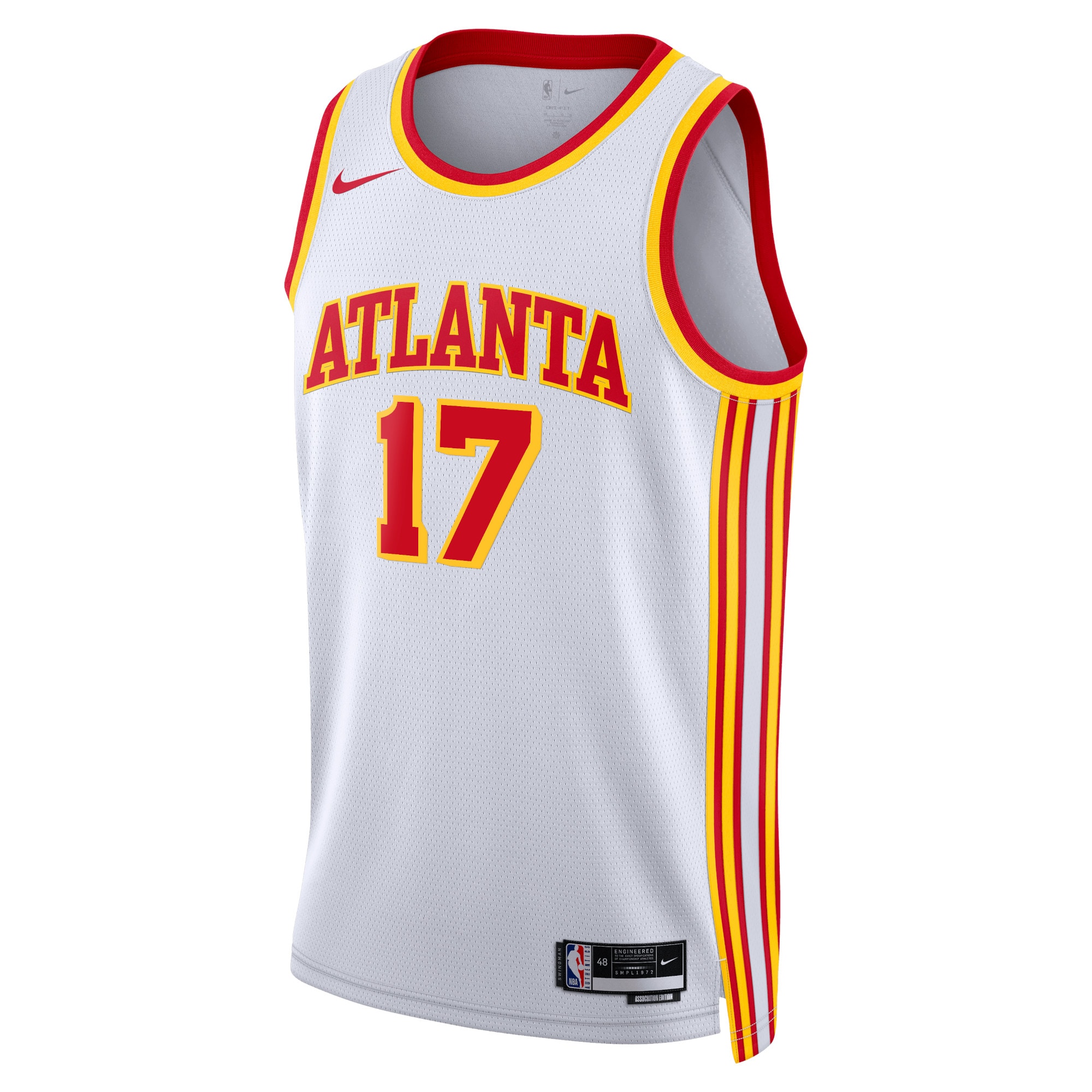 Atlanta Hawks Association Edition Swingman White Onyeka Okongw Unisex NBA Jersey Unisex