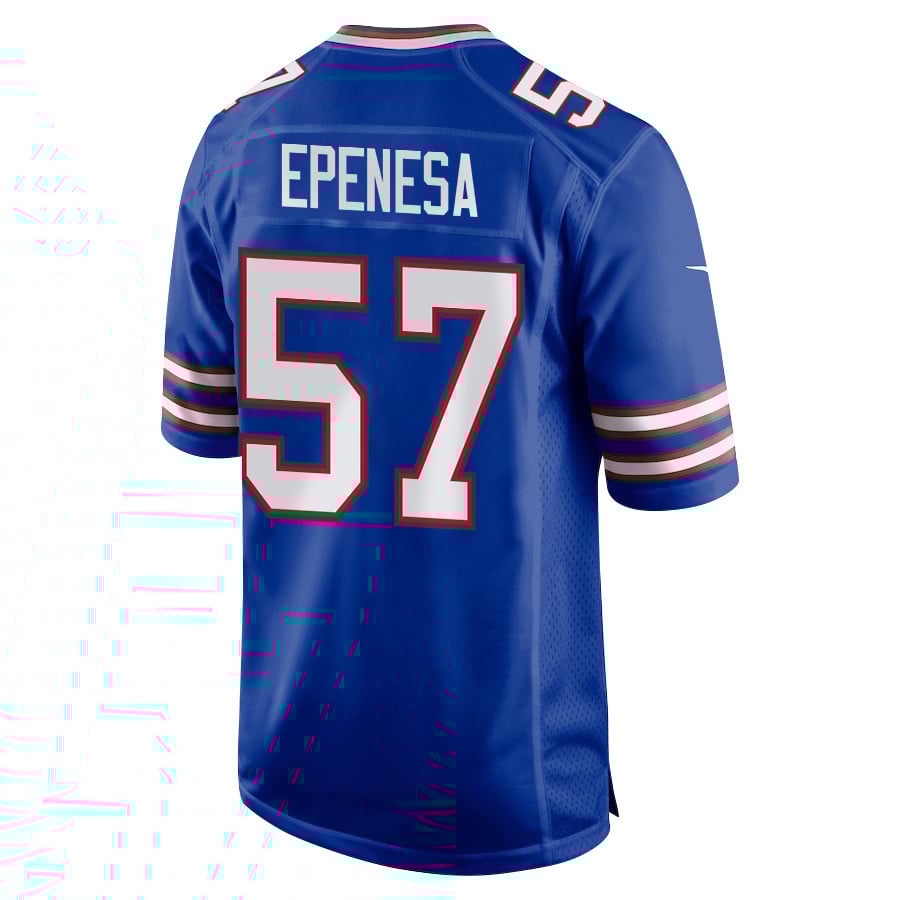A.J. Epenesa 57 Buffalo Bills Super Bowl LIX New Orleans Patch Game Royal NFL Jersey Men's