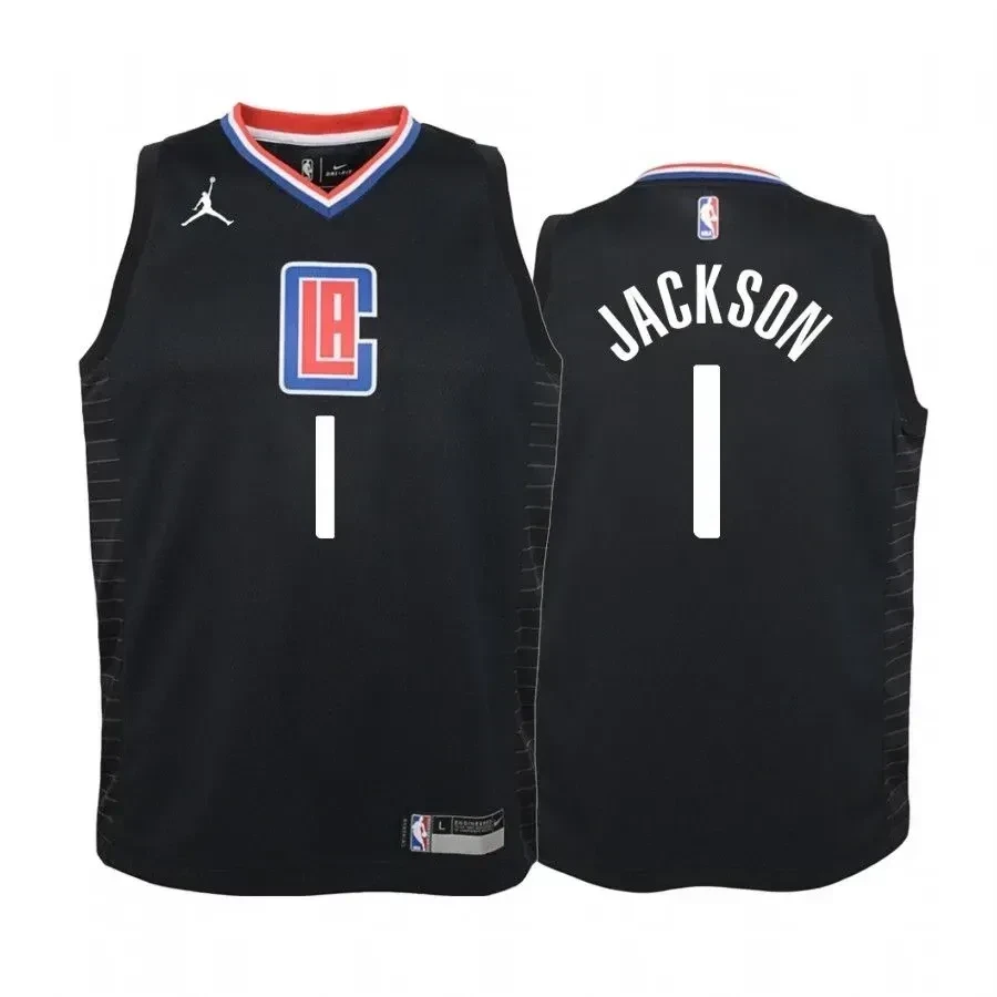 Reggie Jackson Los Angeles Clippers Black Statet Jumpman NBA Jersey Youth