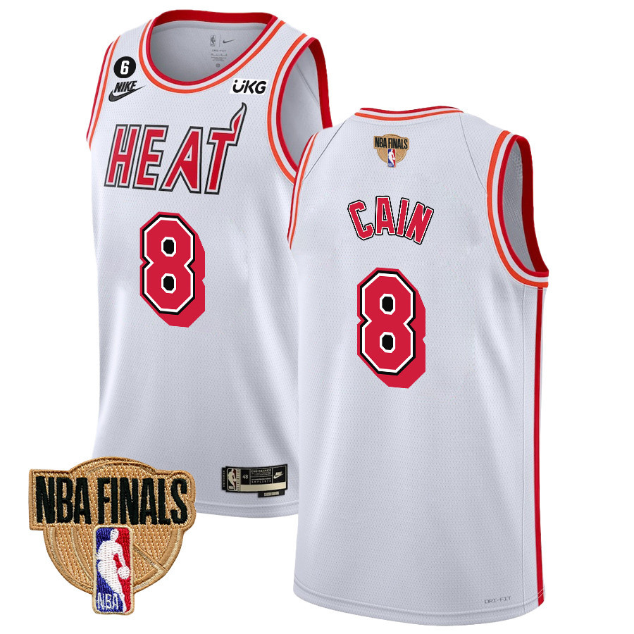 Jamal Cain 8 Miami Heat Final Champions 2023 Swingman Classic Editio White NBA Jersey Men's