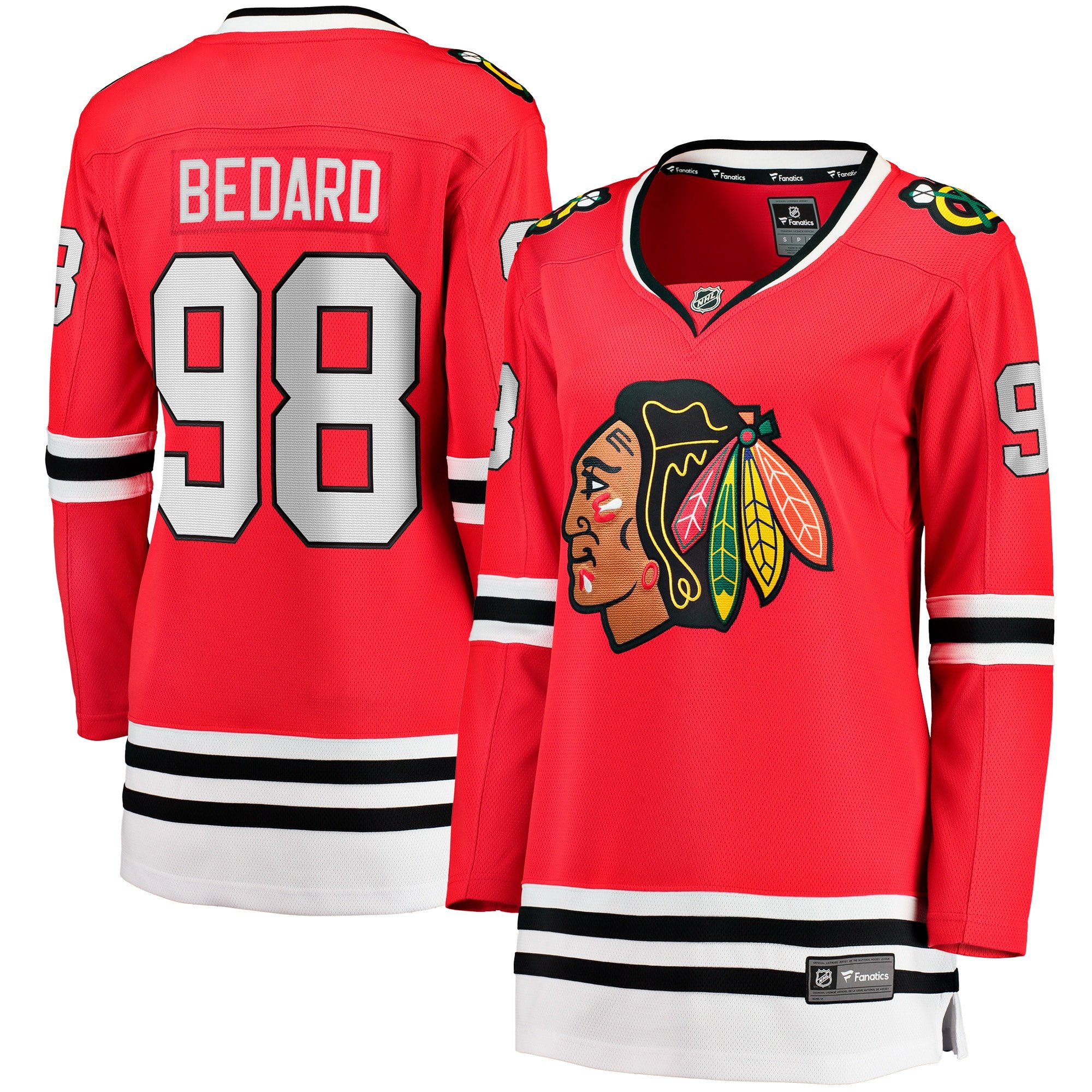 Connor Bedard 98 Chicago Blackhawks 2023 Draft Home Breakaway Red NHL Jersey Women's