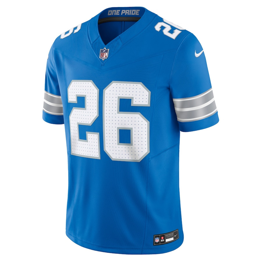 Jahmyr Gibbs 26 Detroit Lions Vapor F.U.S.E. Limited Blue NFL Jersey Men's