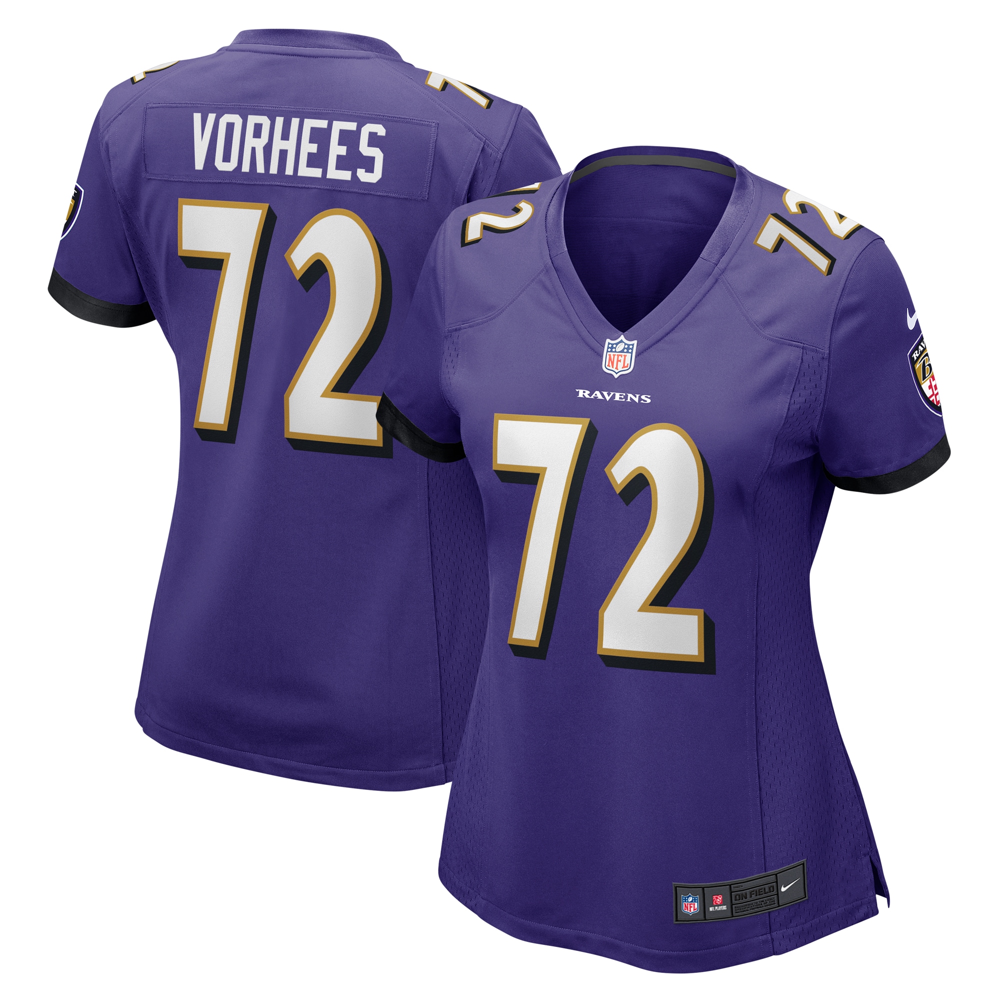 Baltimore Ravens Andrew Vorhees Purple Game NFL Jersey Women's