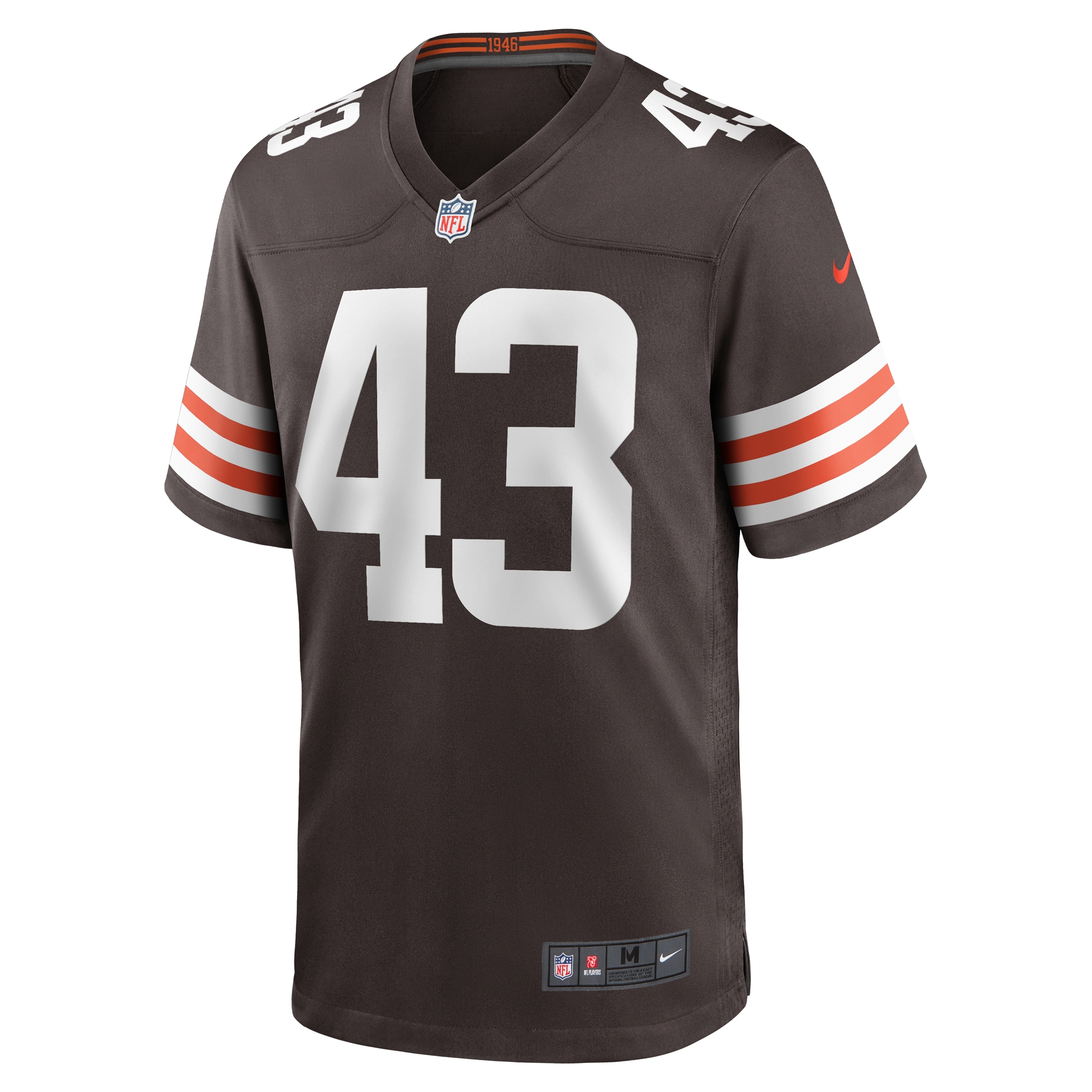 Cleveland Browns Mohamoud Diabate Brown Team Game NFL Jersey Men's