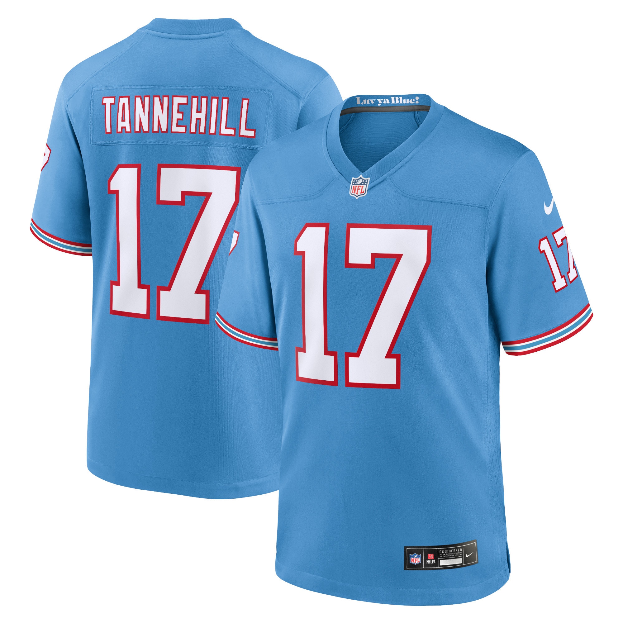 Tennessee Titans Ryan Tannehill Light Blue Oilers Throwback Alternate Game Player NFL Jersey Men's