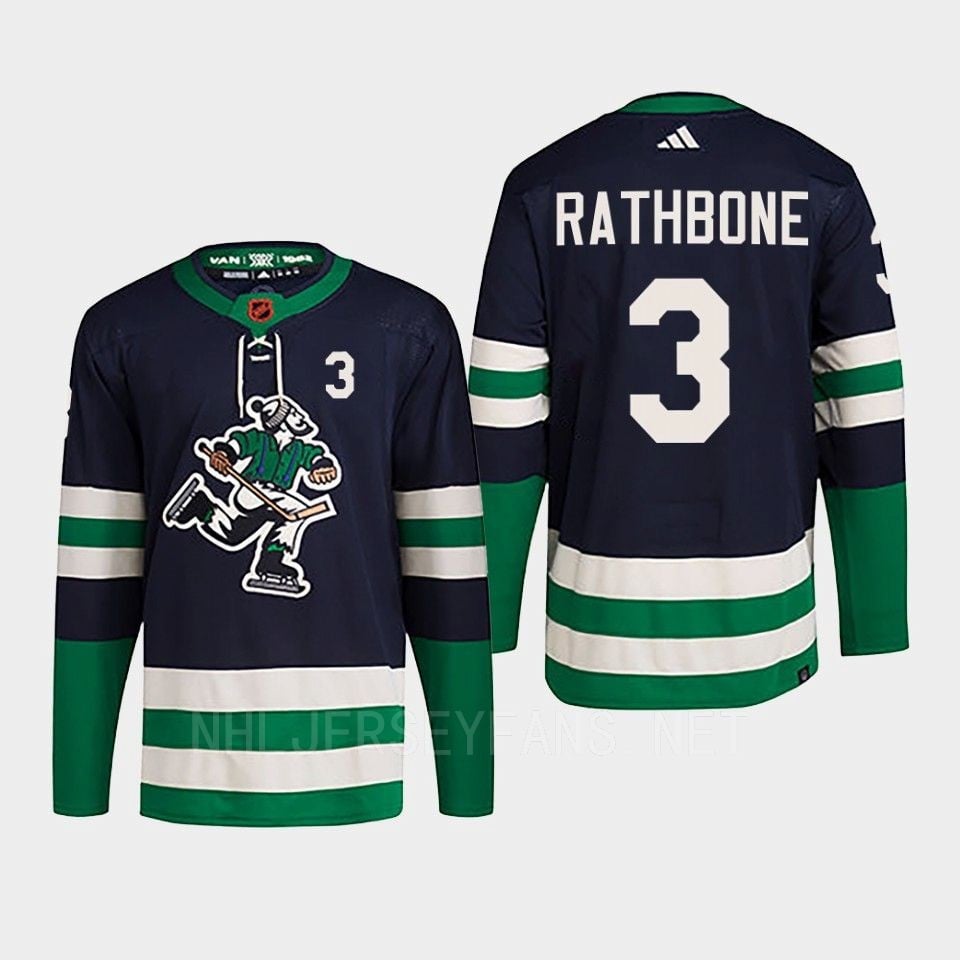 Jack Rathbone 3 Reverse Retro 2.0 2022 Vancouver Canucks Navy Primegreen NHL Jersey Men's