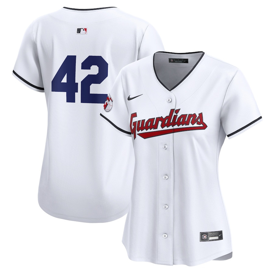 Cleveland Guardians 2024 Jackie Robinson Day Home Limited White MLB Jersey Women's