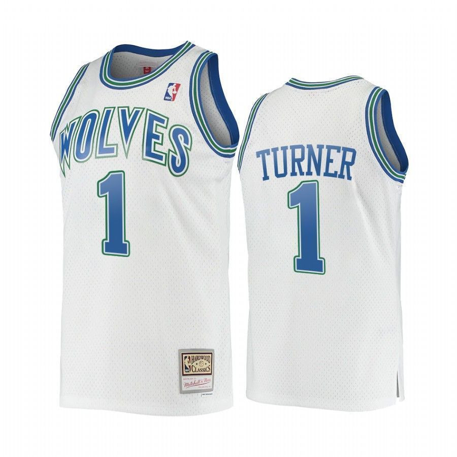 Anthony Edwards 1 Minnesota Timberwolves Hardwood Classics White NBA Jersey Men's