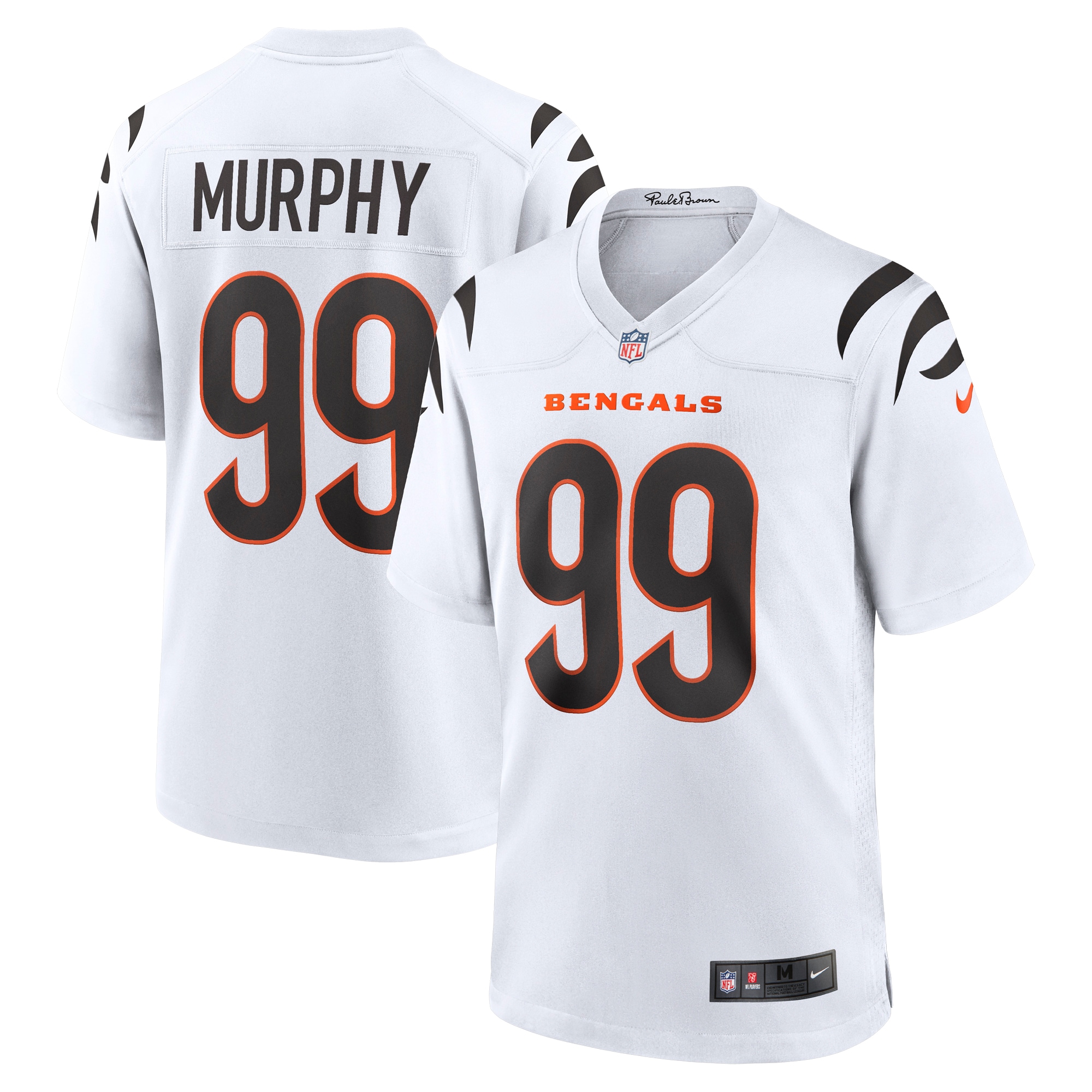 Cincinnati Bengals Myles Murphy White Team Game NFL Jersey Men's