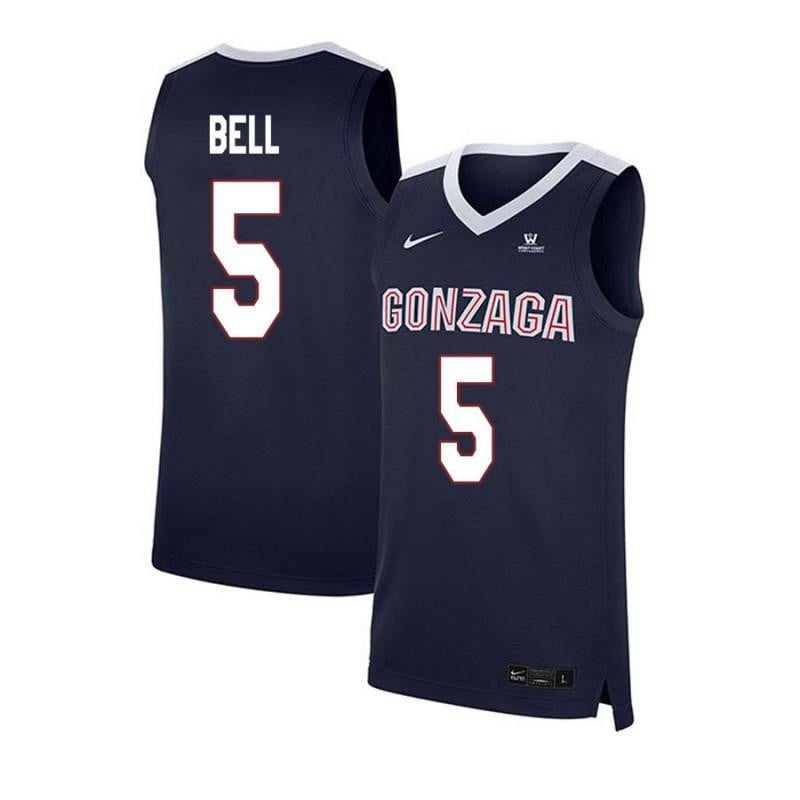 5 Gary Bell Navy Elite Gonzaga Bulldogs NCAA Jersey Men's