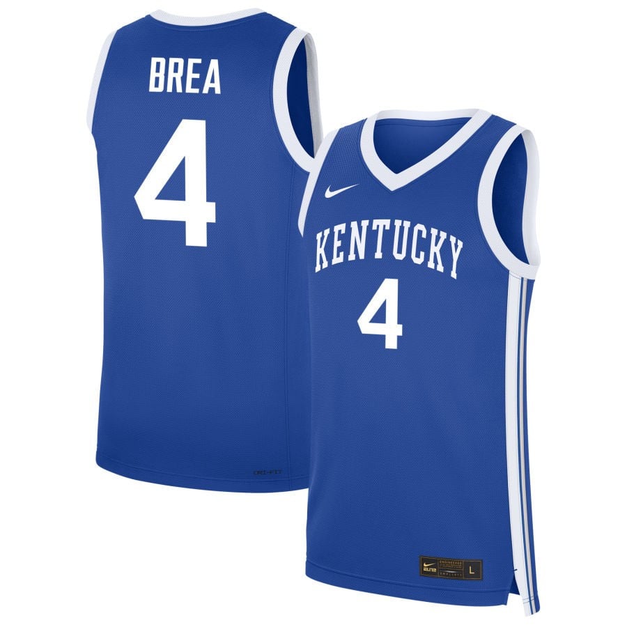 Koby Brea 4 Kentucky Wildcats NIL Royal NCAA Jersey Men's