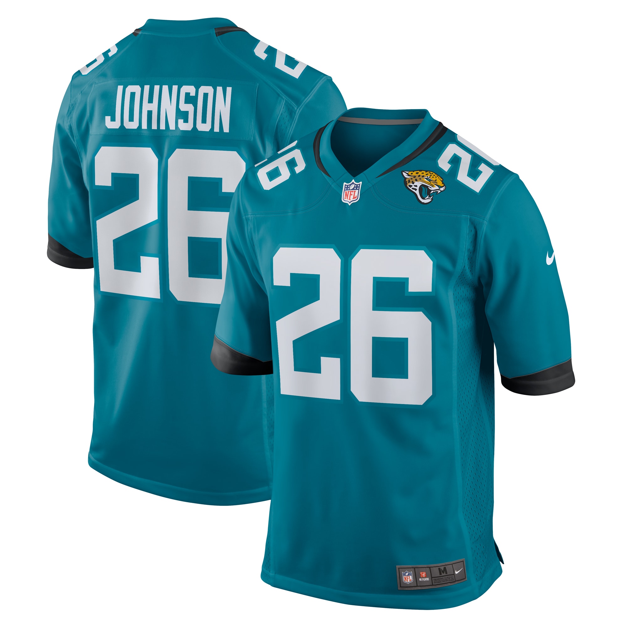 Jacksonville Jaguars D'Ernest Johnson Teal Game NFL Jersey Men's