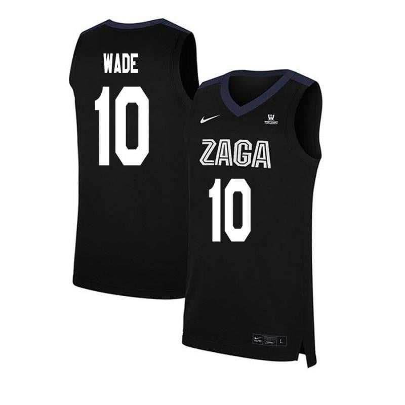 10 Jesse Wade Black Elite Gonzaga Bulldogs NCAA Jersey Men's