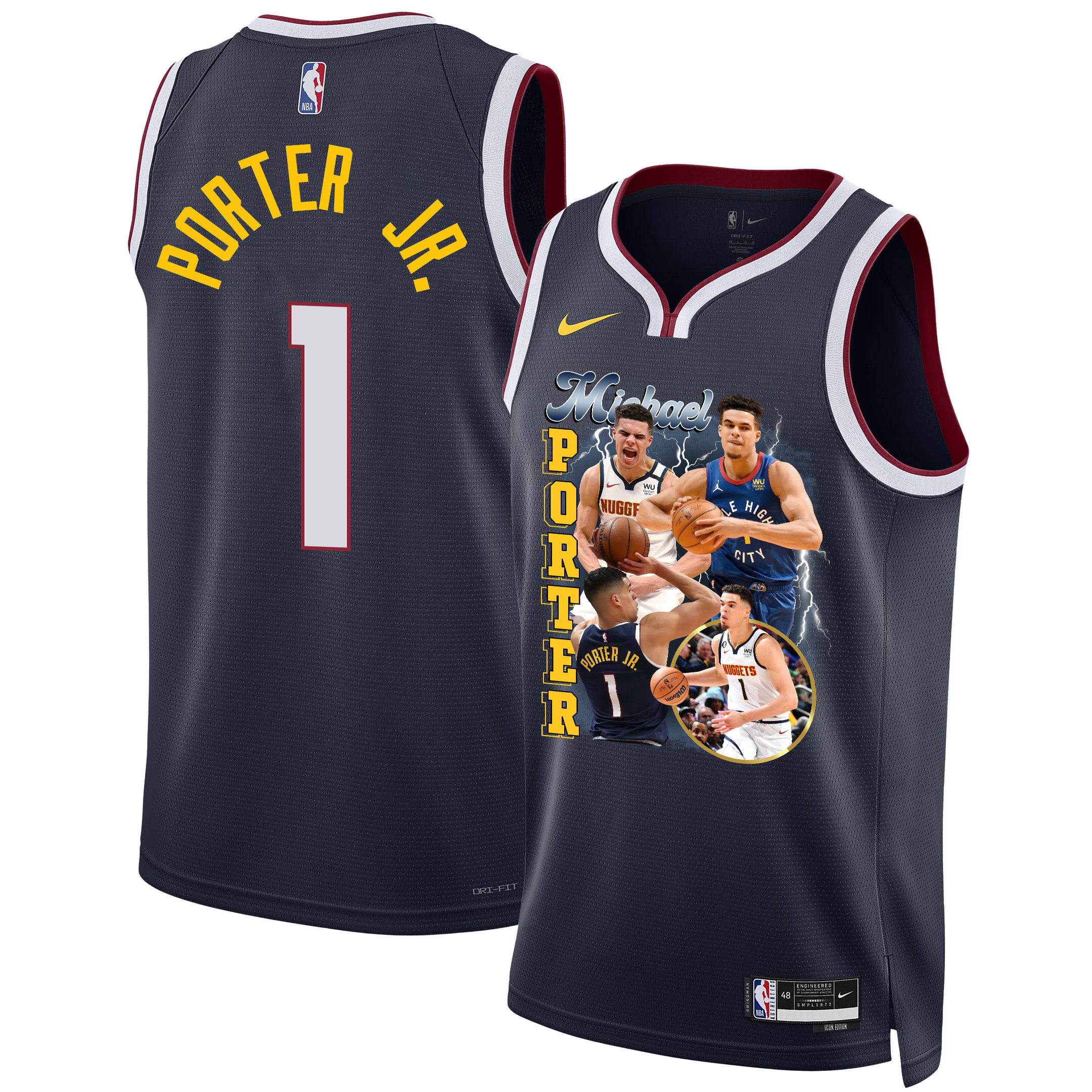 Michael Porter Jr. 1 Denver Nuggets Soaring Forward 2023 Champions Swingman Black NBA Jersey Men's