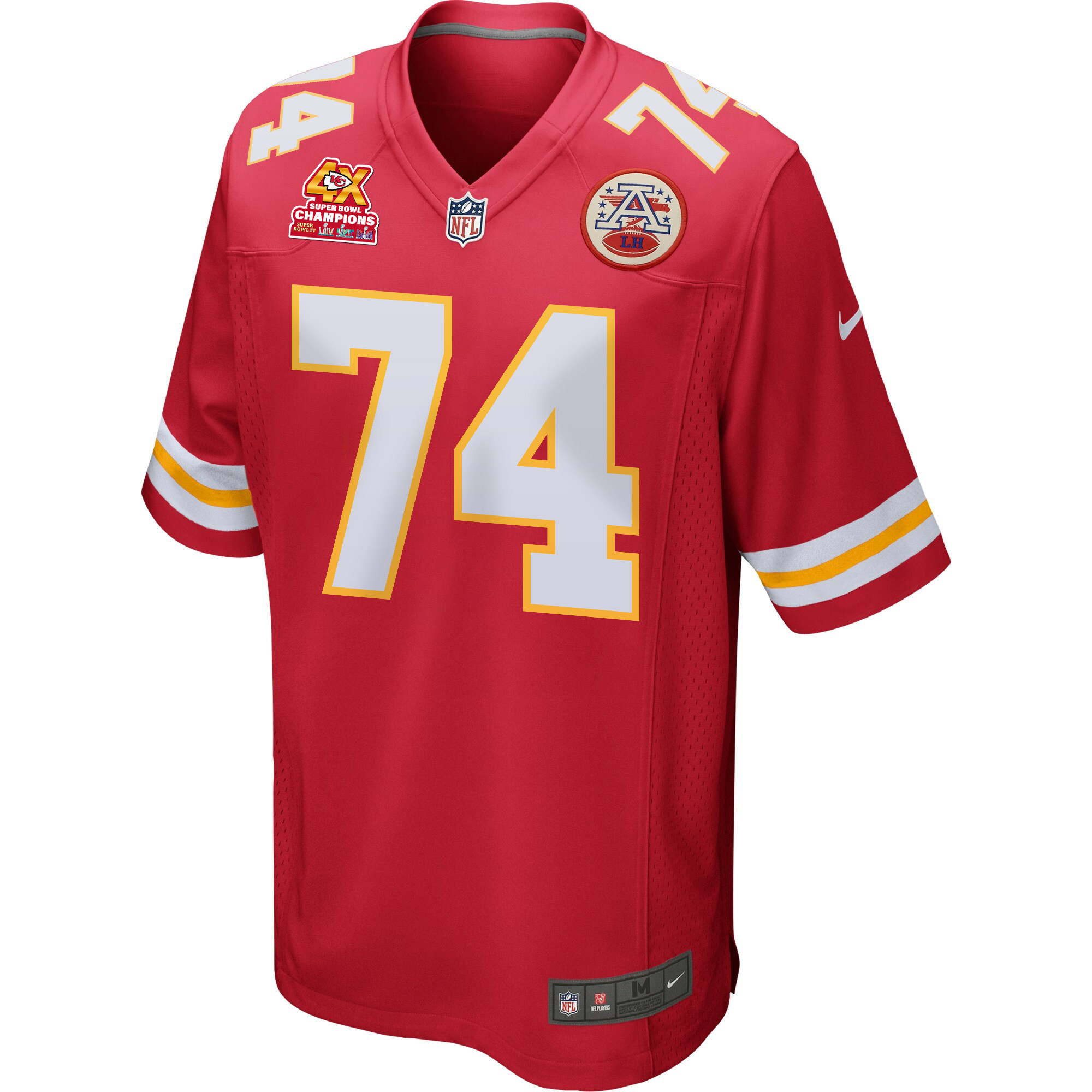 Jawaan Taylor 74 Kansas City Chiefs Super Bowl LVIII Champions 4X Game Red NFL Jersey Men's