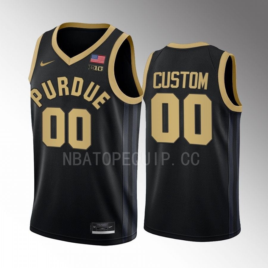 Custom 00 Purdue Boilermakers Uniform 2022-23 College Black NCAA Jersey Men's