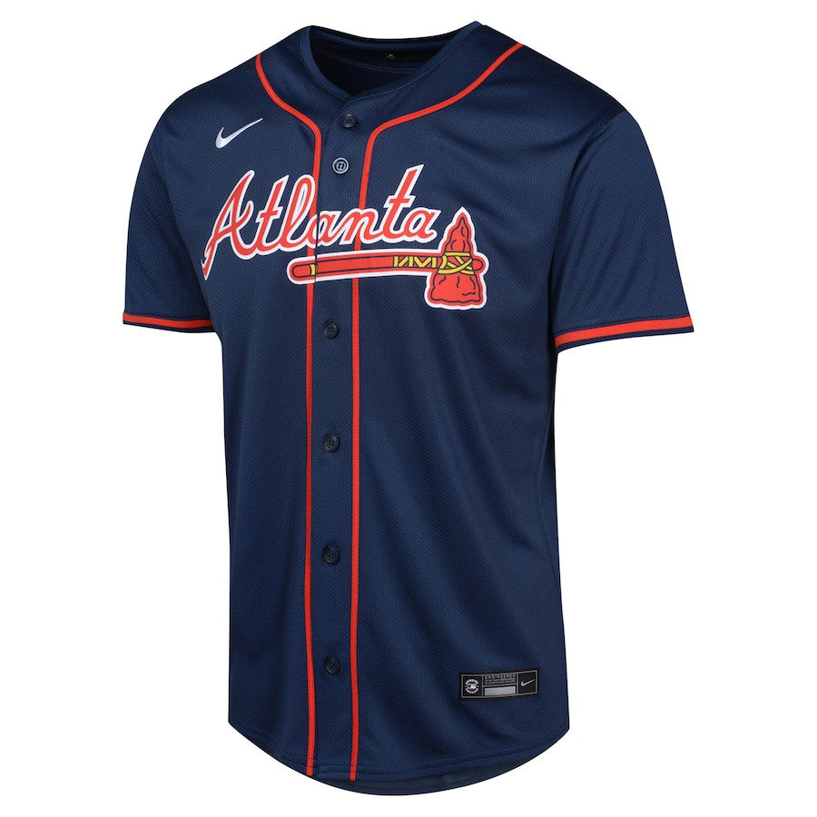 Ronald Acu?a Jr. 13 Atlanta Braves Alternate Limited Navy MLB Jersey Youth