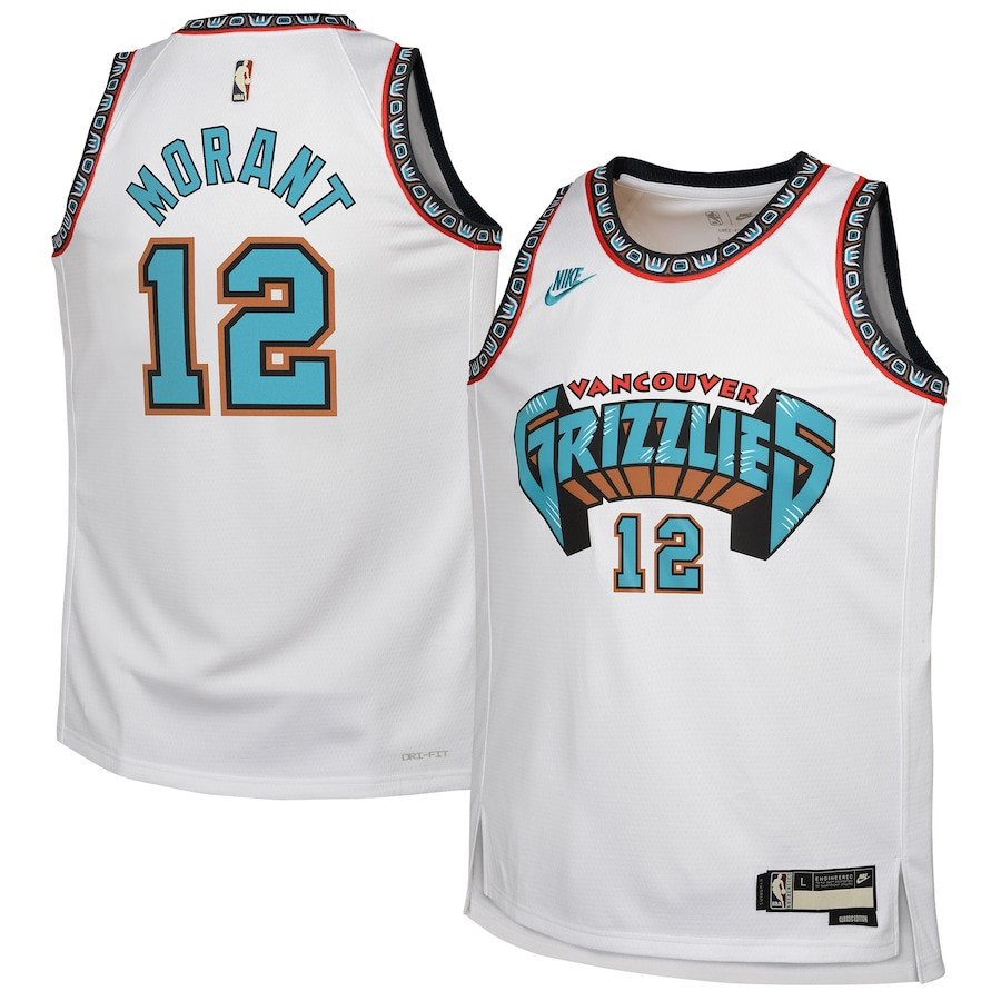 Ja Morant 12 Memphis Grizzlies 2024/25 Swingman White Classic Edition NBA Jersey Youth