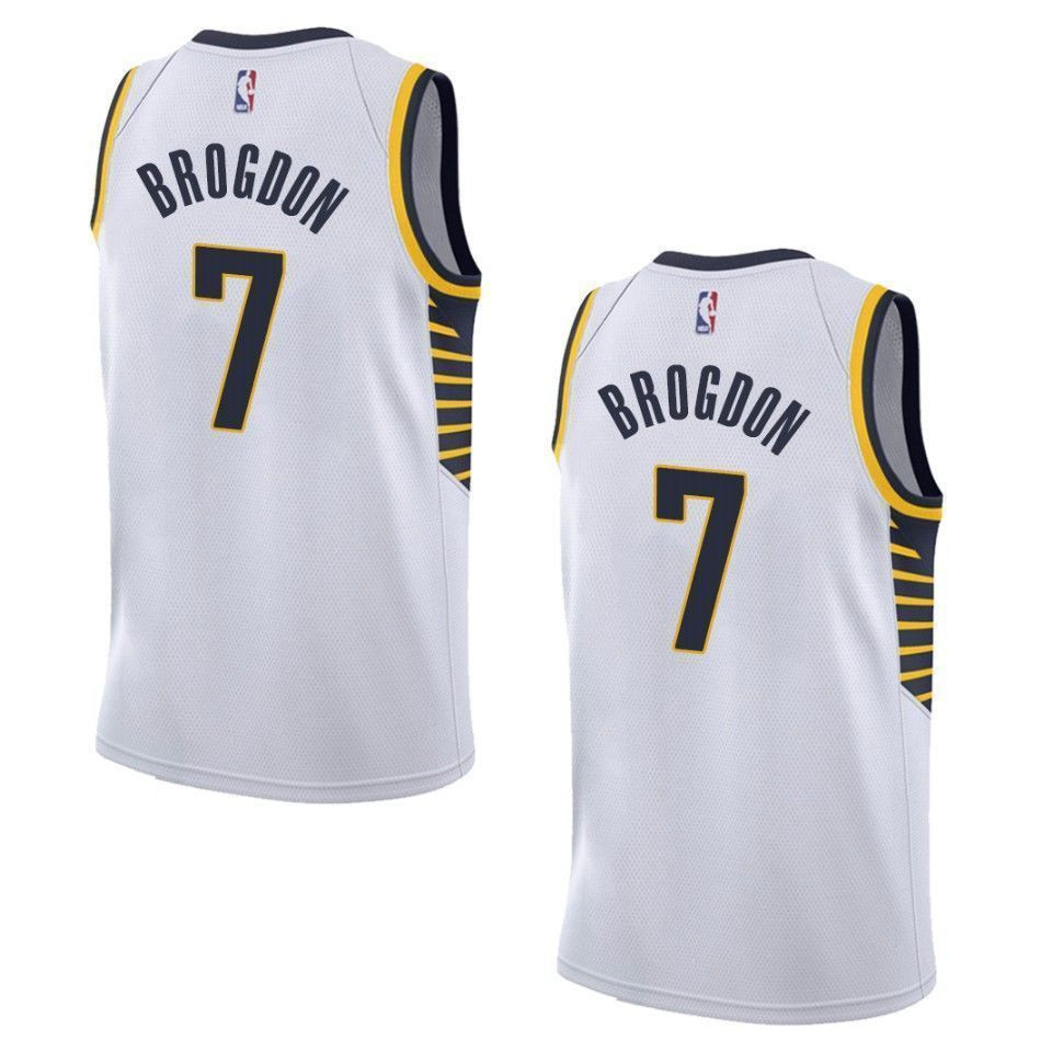 Indiana Pacers 7 Malcolm Brogdon Association Swingman White NBA Jersey Men's