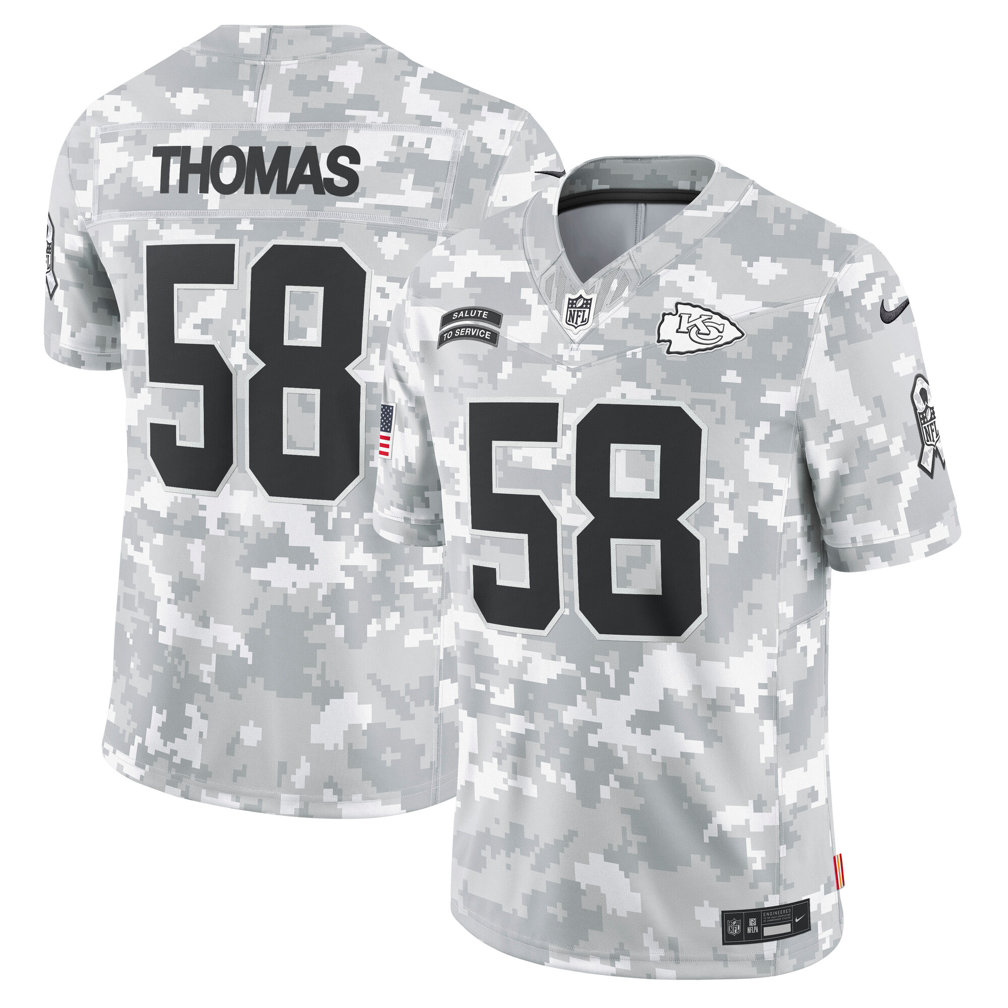 Kansas City Chiefs Derrick Thomas Arctic Camo 2024 Salute to Service Retired Player Limited NFL Jersey Men's
