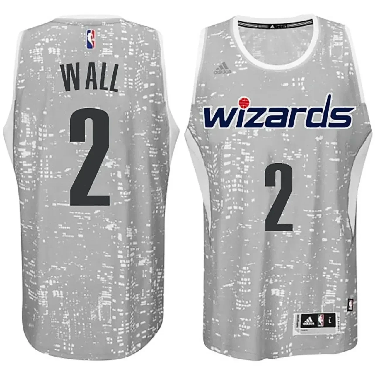 Washington Wizards 2 John Wall City Lights Gray Swingman NBA Jersey Men's
