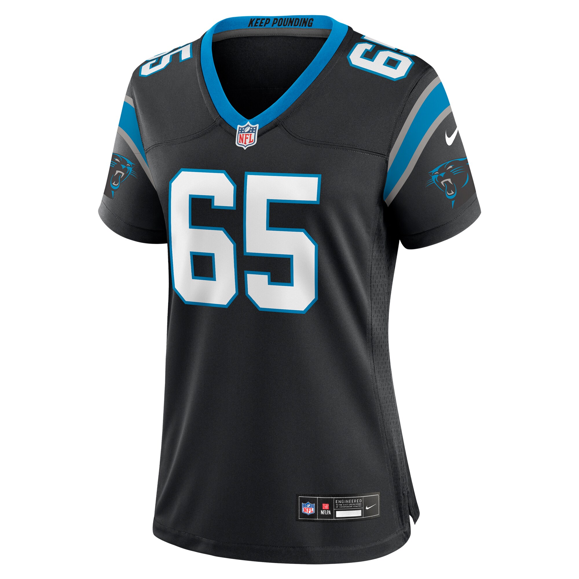 Carolina Panthers J.D. DiRenzo Black Game NFL Jersey Women's