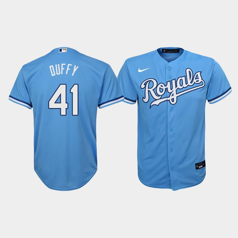 Kansas City Royals Danny Duffy 41 Light Blue Alternate MLB Jersey Youth