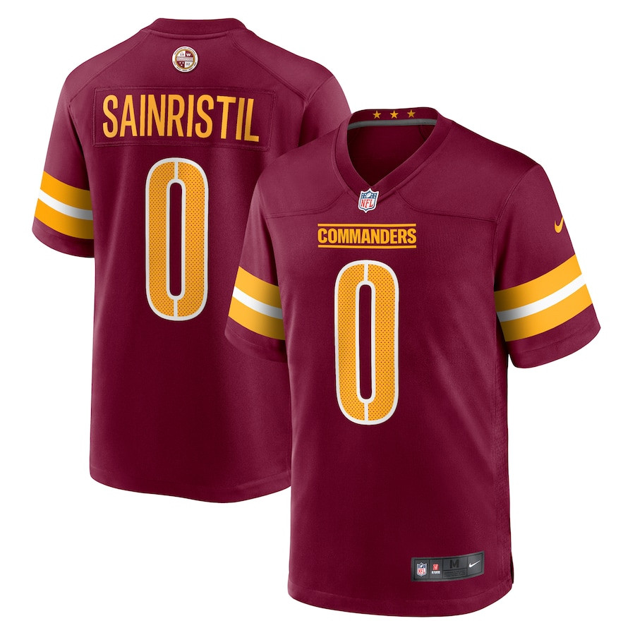 Mike Sainristil 0 Washington Commanders Game Burgundy NFL Jersey Men's