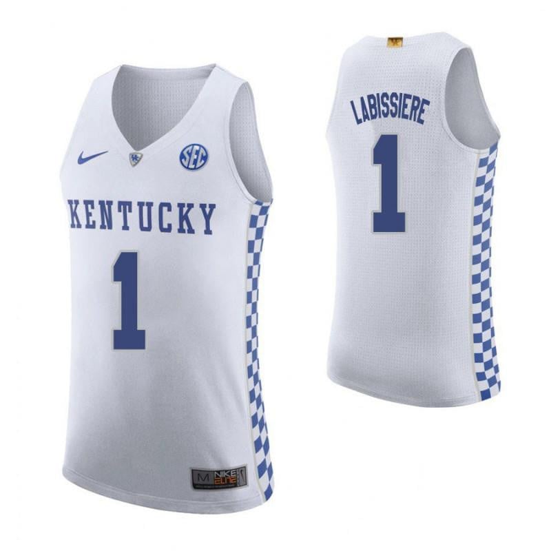 1 Skal Labissiere Roa White Elite Kentucky Wildcats NCAA Jersey Men's
