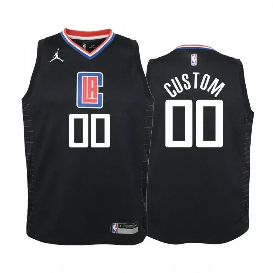 Custom Los Angeles Clippers Black Statet Jumpman NBA Jersey Youth