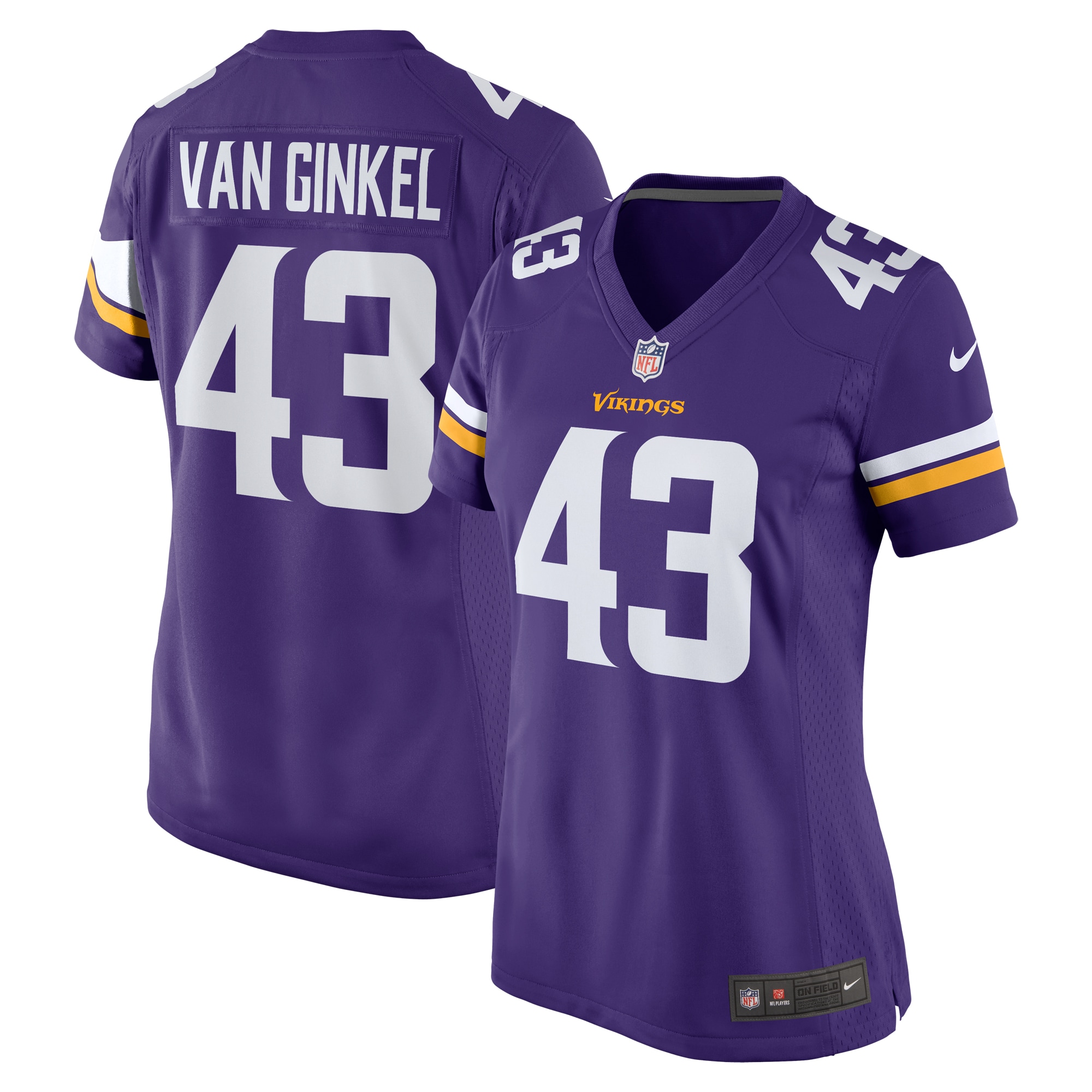 Minnesota Vikings Andrew Van Ginkel Purple Team Game NFL Jersey Women's
