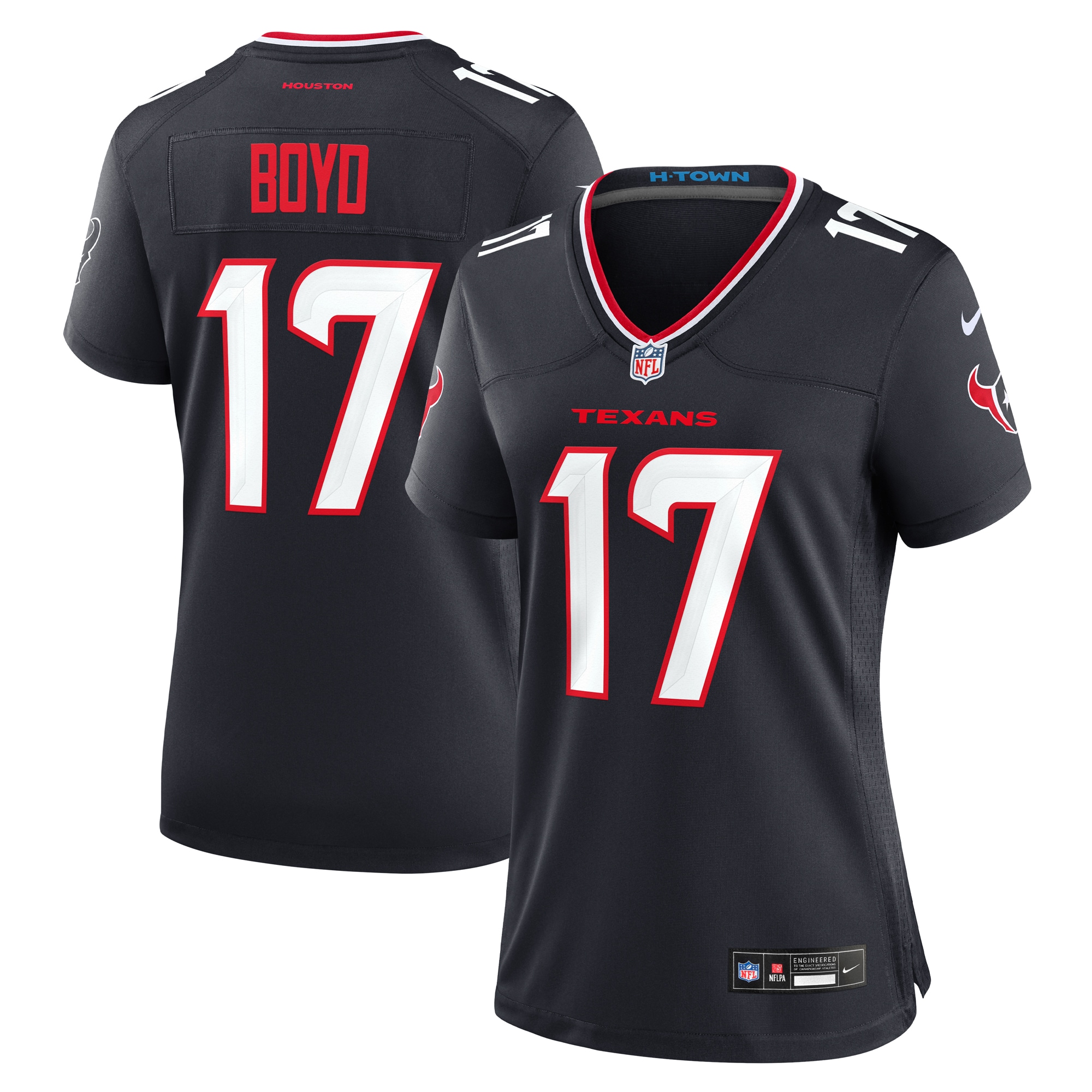 Houston Texans Kris Boyd Navy Team Game NFL Jersey Women's