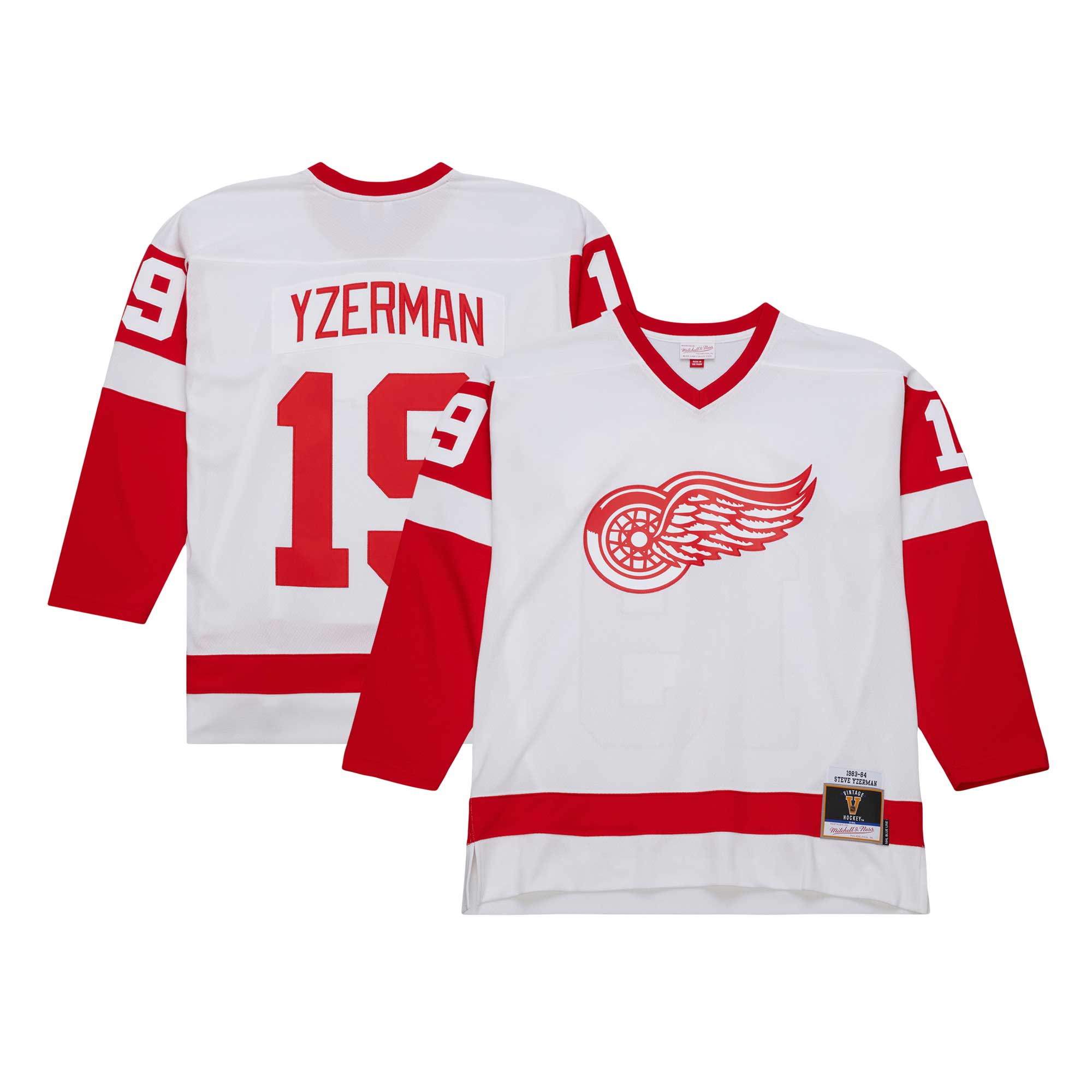 Detroit Red Wings Steve Yzerman Mitchell Ness White 1983/84 Blue Line Player NHL Jersey Men's