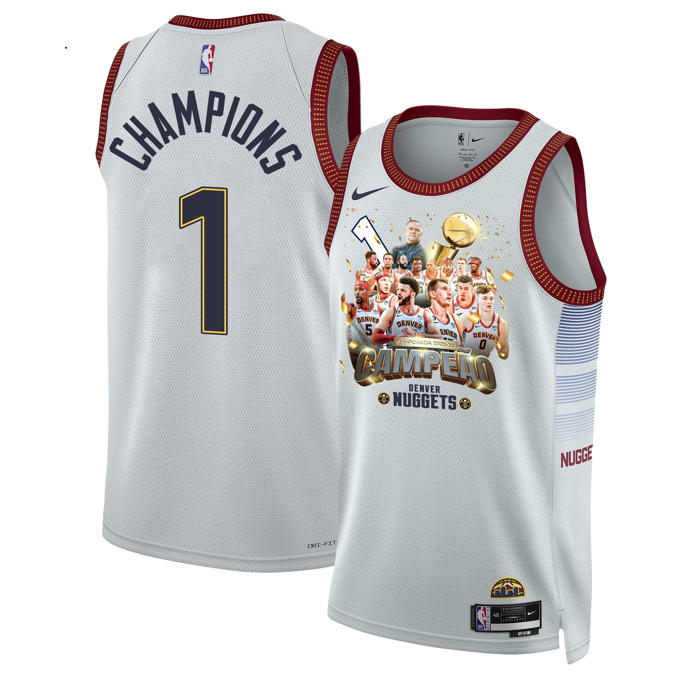Denver Nuggets Journey To 1st Championship 2023 The Finals Swingman White NBA Jersey Men's
