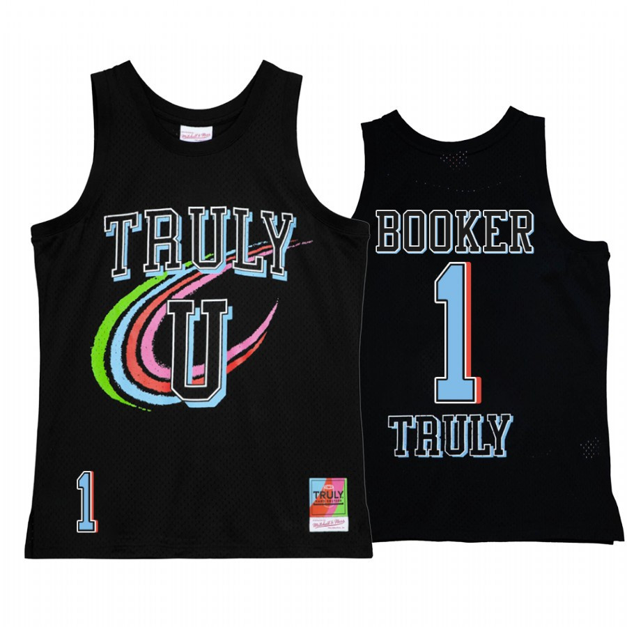 Devin Booker 1 Phoenix Suns Truly Black Mitchell Ness Tank NBA Jersey Men's